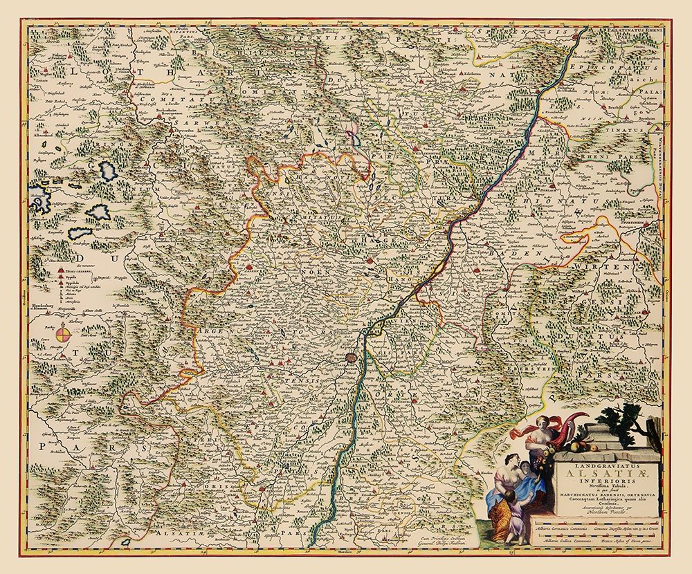 Lower Alsace Region France Germany - Visscher 1681