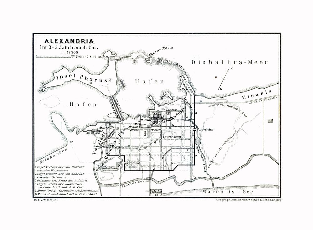 Alexandria 3 to 5 BC Egypt - Baedeker 1913