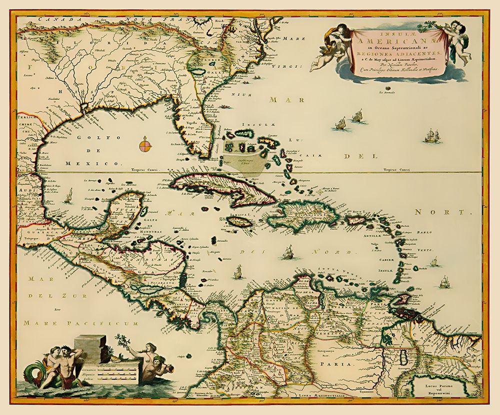 Central America Caribbean - Visscher 1681