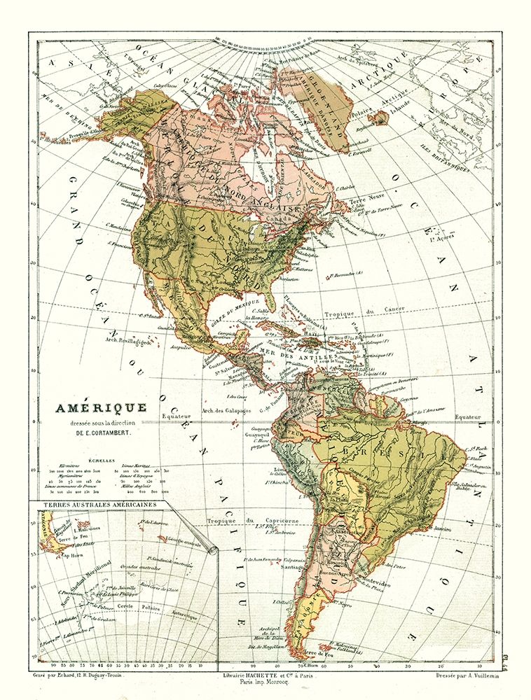 Political of America - Cortambert 1880