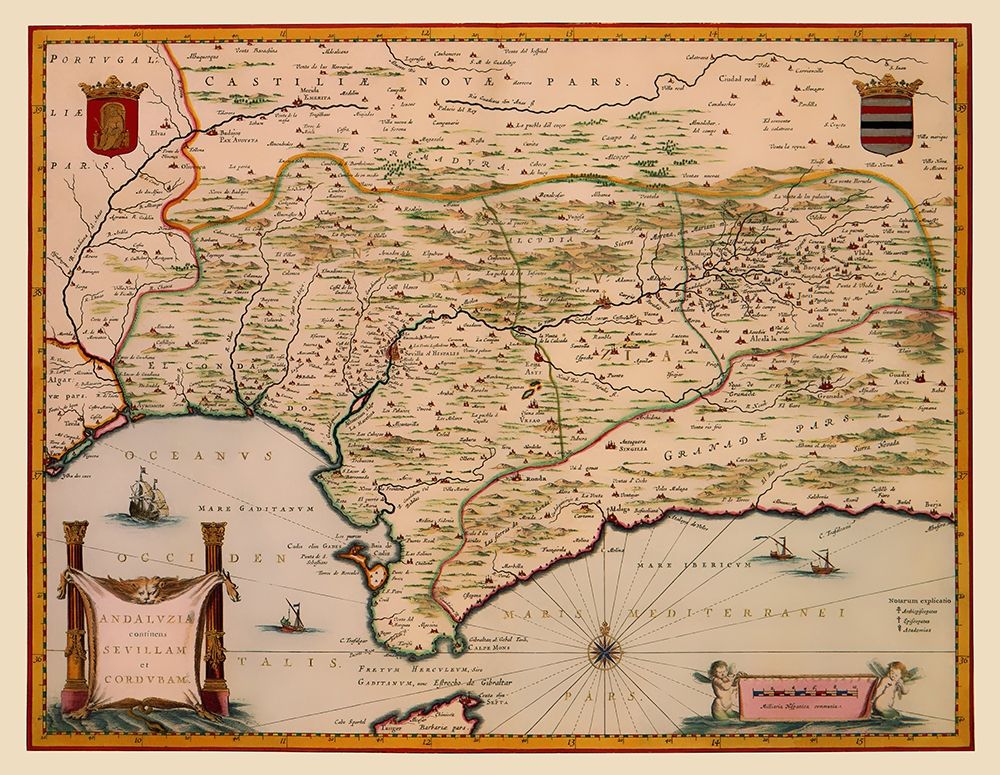 Andalusia Spain - Blaeu 1635