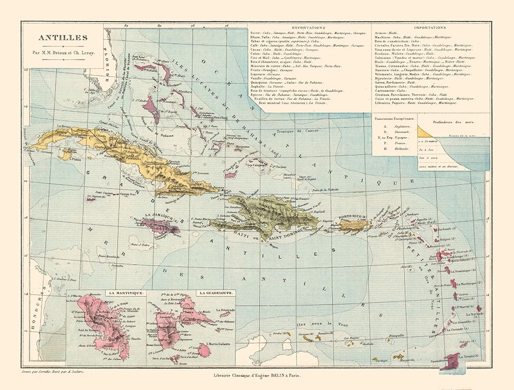 Antilles Central America Caribbean - Drioux 1882