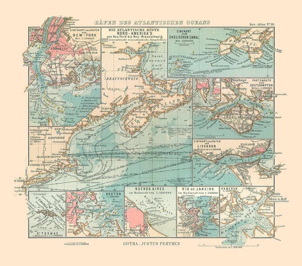 Atlantic Ocean Ports - Perthes 1914
