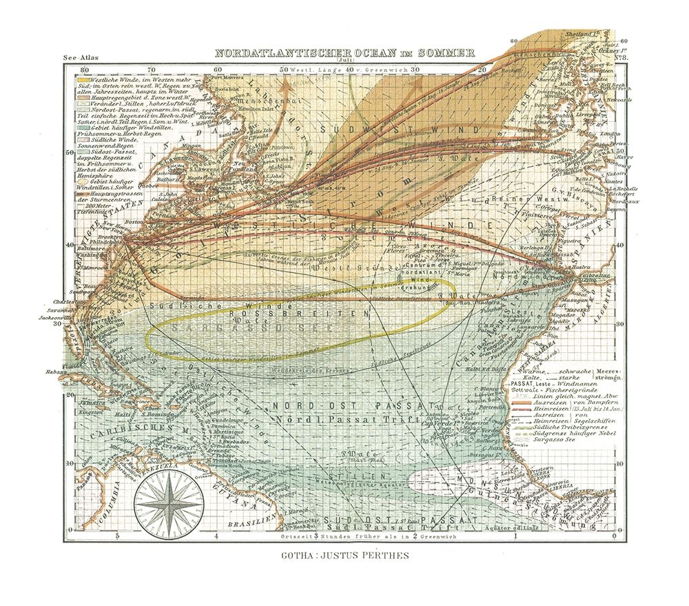North Atlantic Ocean in Summer - Perthes 1914