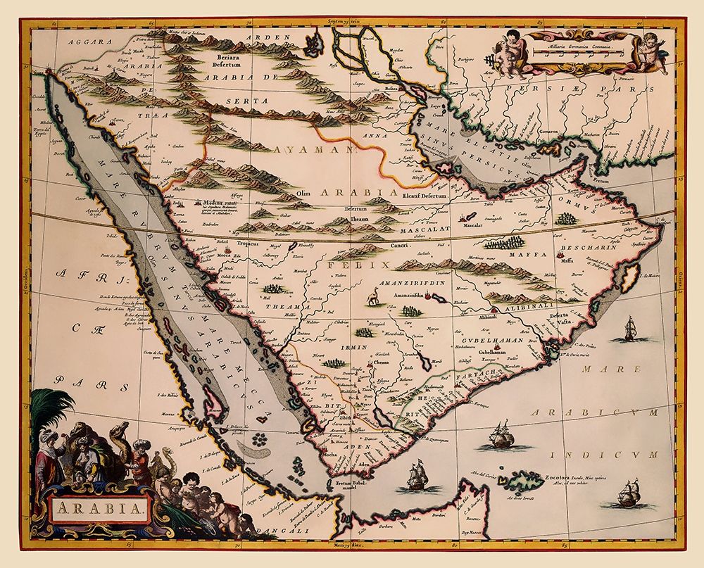 Arabian Peninsula Middle East - Blaeu 1662