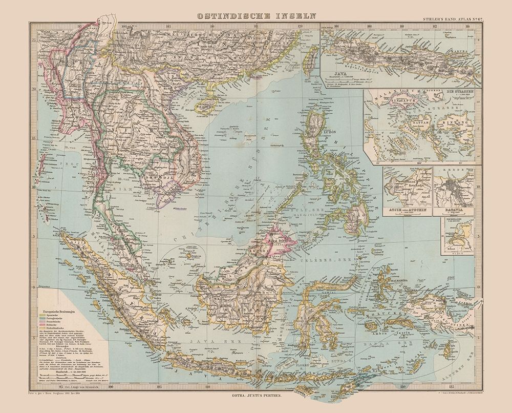 Southeast Asia - Stieler  1885