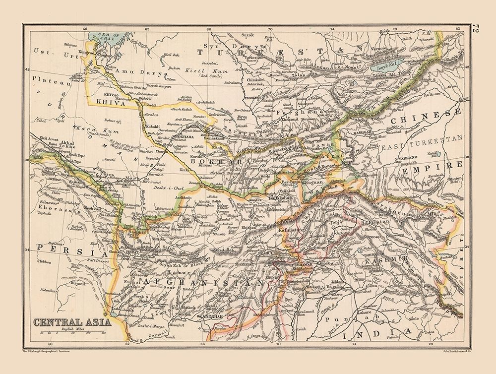 Central Asia - Bartholomew 1892