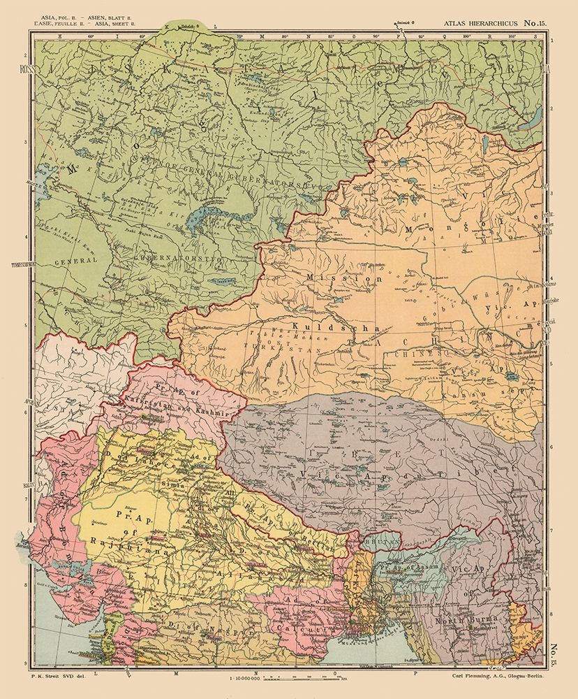 Asia Russia India Mongolia Tibet - Streit 1913