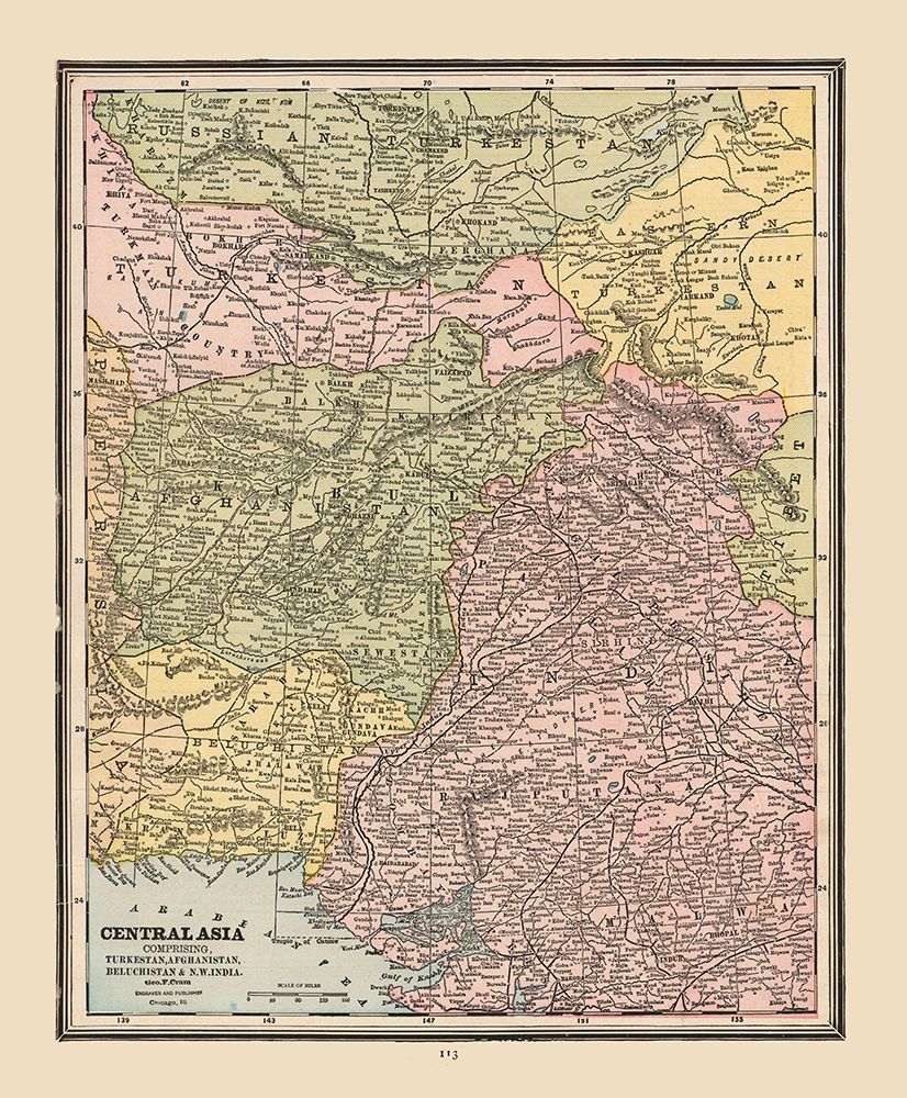 Central Asia - Cram 1888