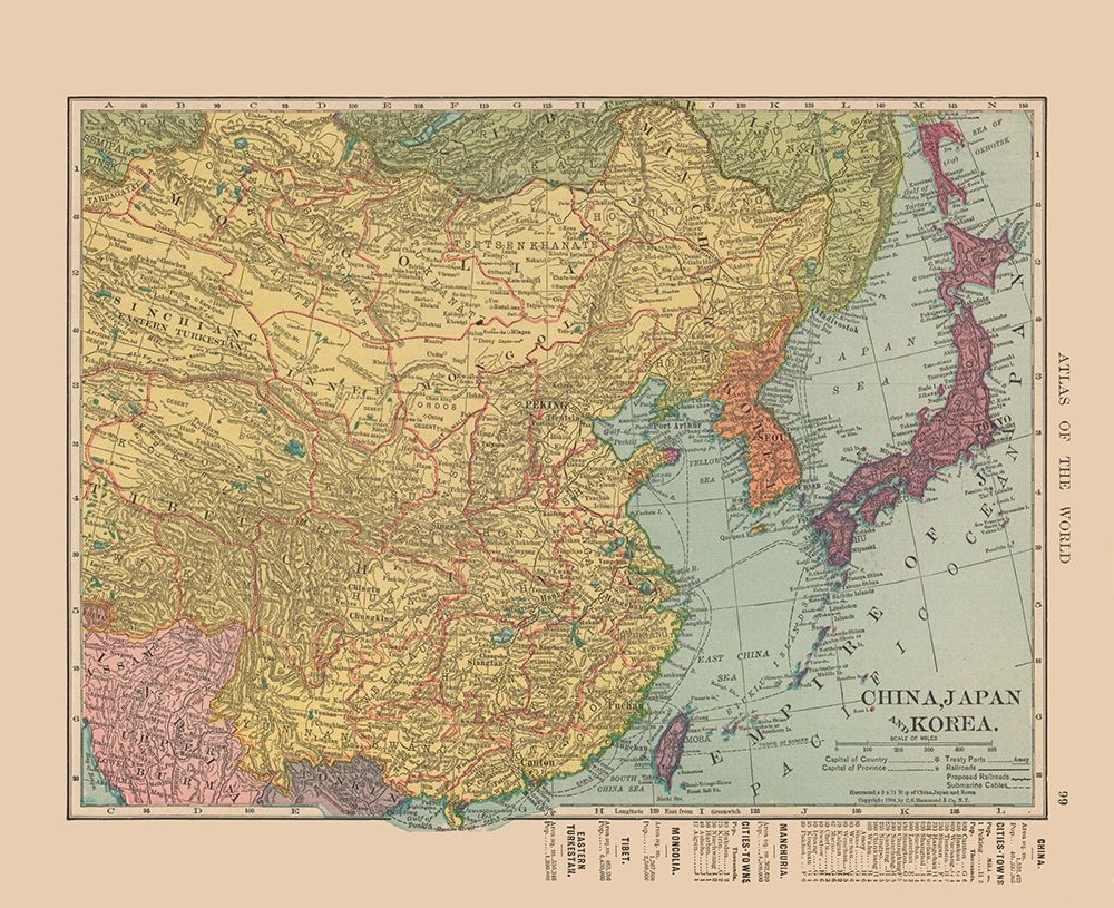 Asia China Japan Korea - Hammond 1910