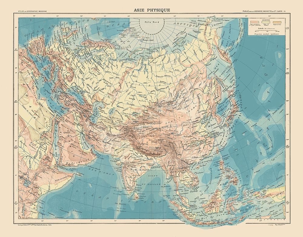 Physical of Asia - Schrader 1908