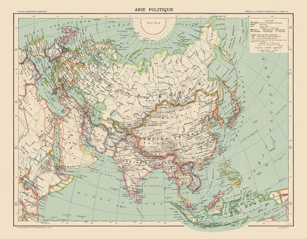 Political of Asia - Schrader 1908