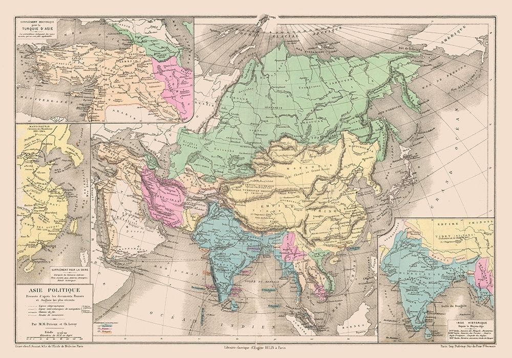 Political of Asia - Drioux 1882
