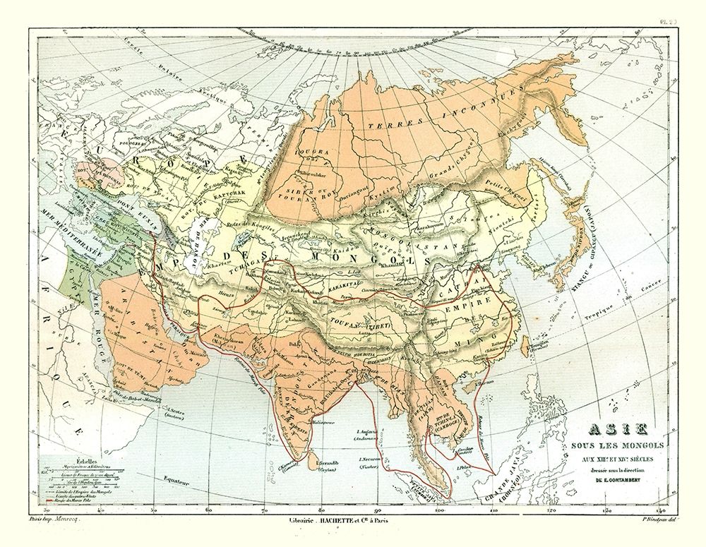 Asia Mongolian Empire - Cortambert 1880