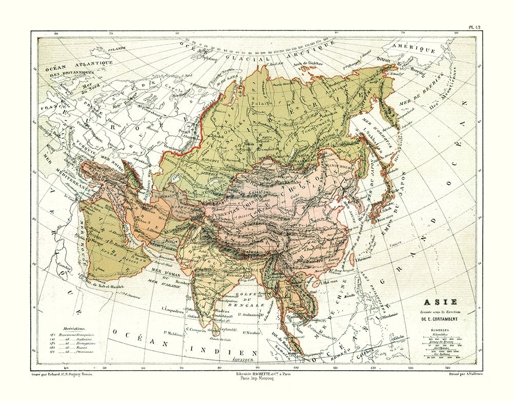 Political of Asia - Cortambert 1880