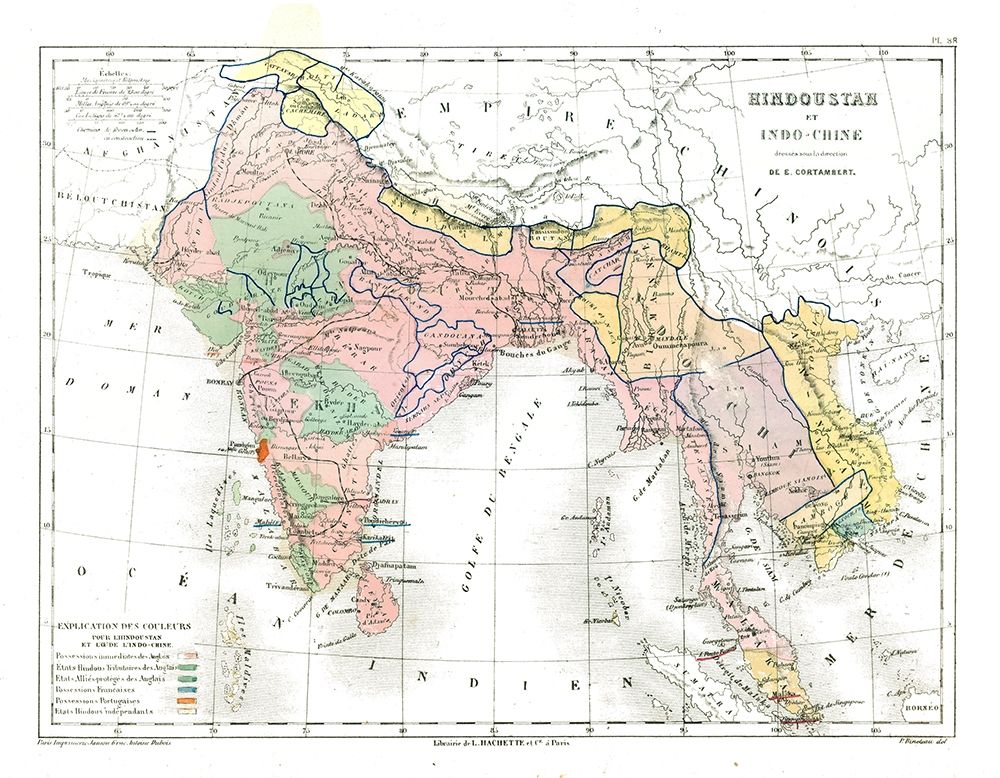 Asia India Indochina - Cortambert 1880