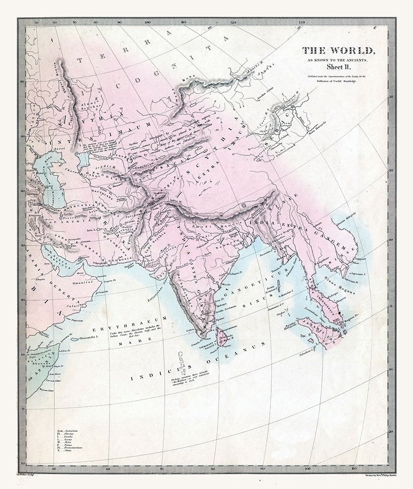 World Known to Ancients Asia - Stanford 1830