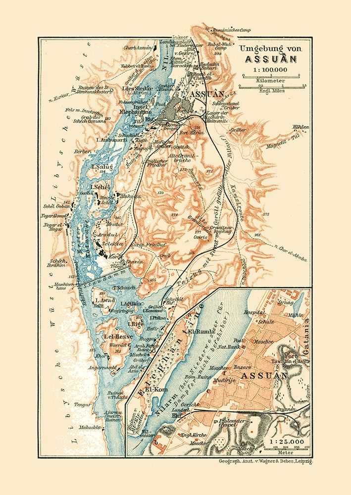 Africa Aswan Egypt - Baedeker 1913