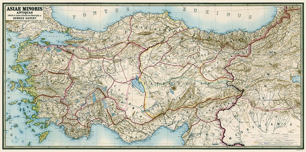 Ancient Asia Minor - Kiepert 1888