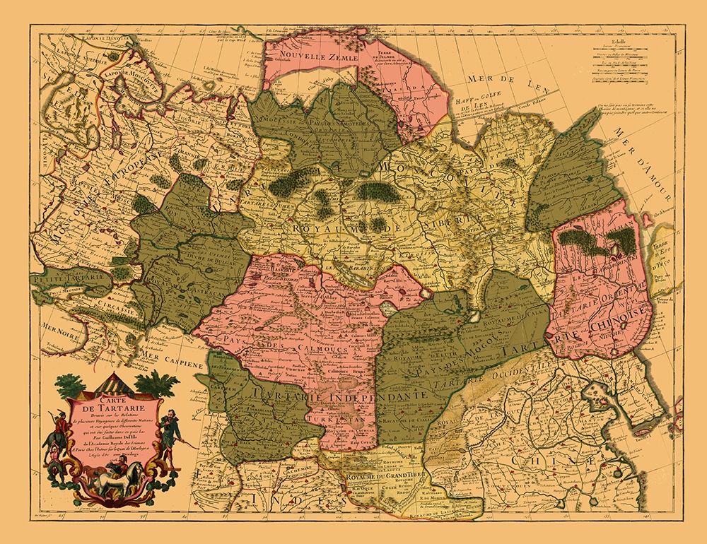 Asia Tartary Siberia - De Lisle 1706