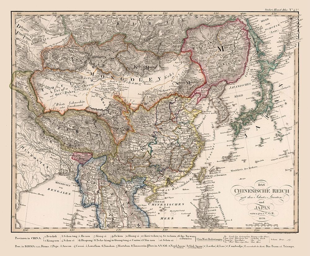 Asia Chinese Empire Japan - Stieler 1826