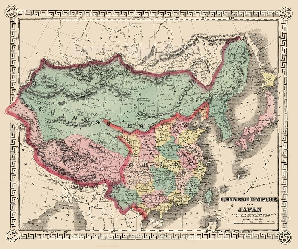 Asia Chinese Empire Japan - Schonberg 1865