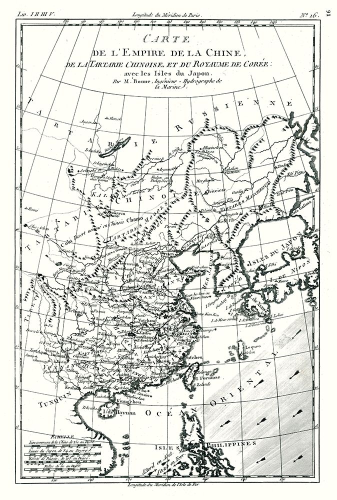 Asia Chinese Empire Tartary Korea - Bonne 1780