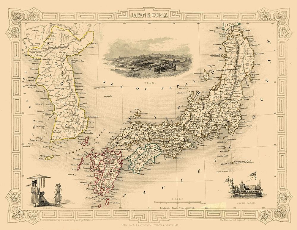 Japan Korea - Tallis 1851