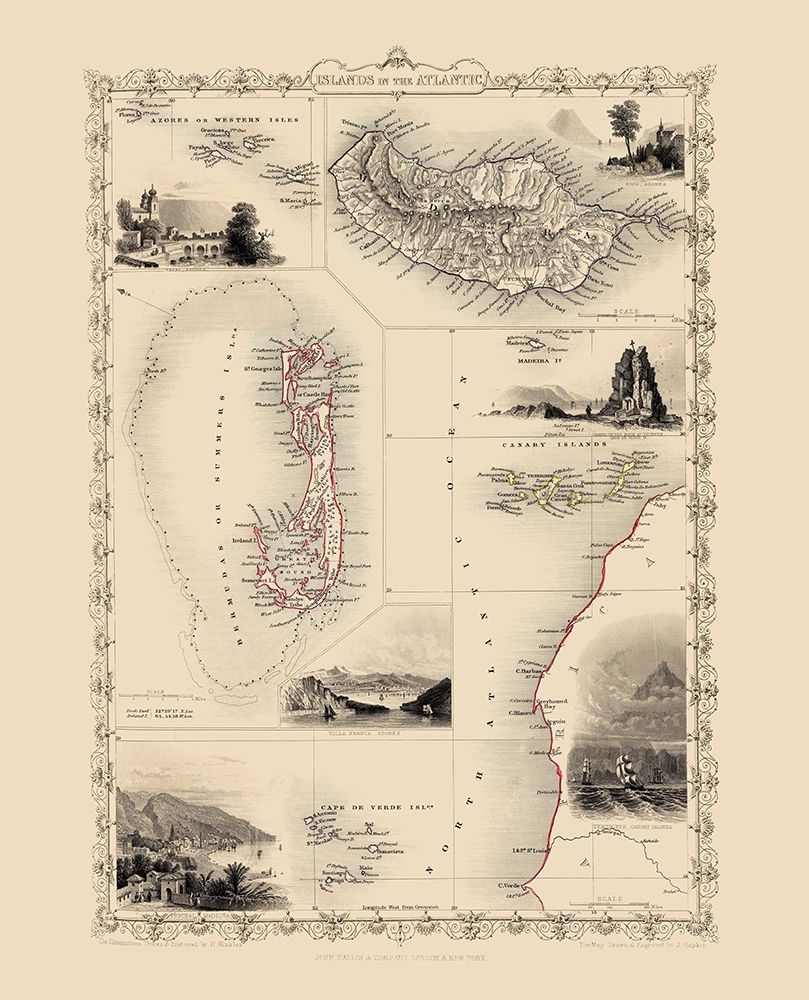 Atlantic Islands - Tallis 1851