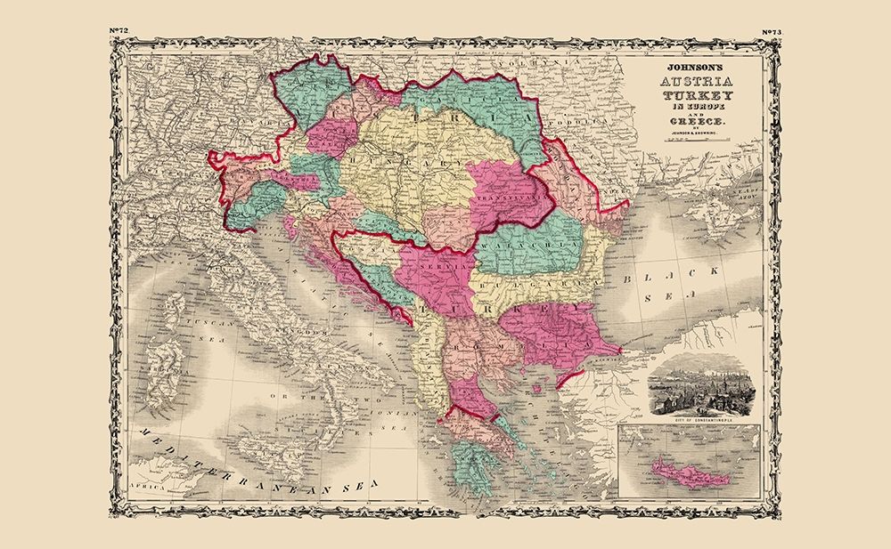 Austria Turkey Greece - Johnson 1860