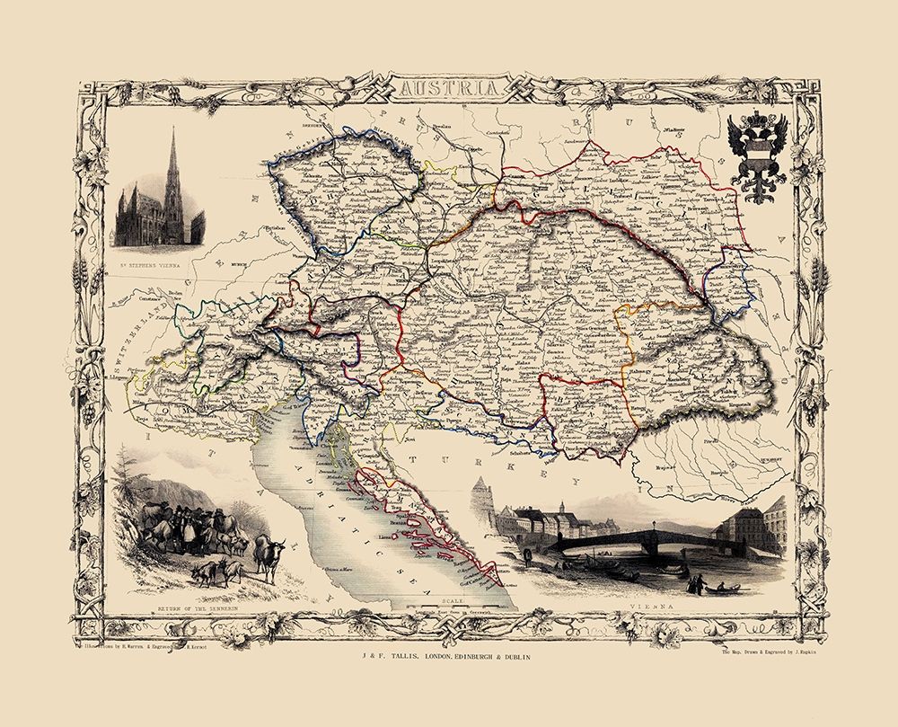 Austria - Tallis 1851