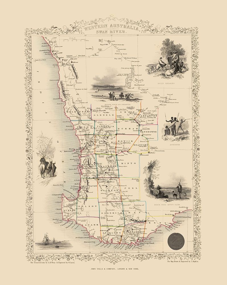 West Part Australia - Tallis 1851