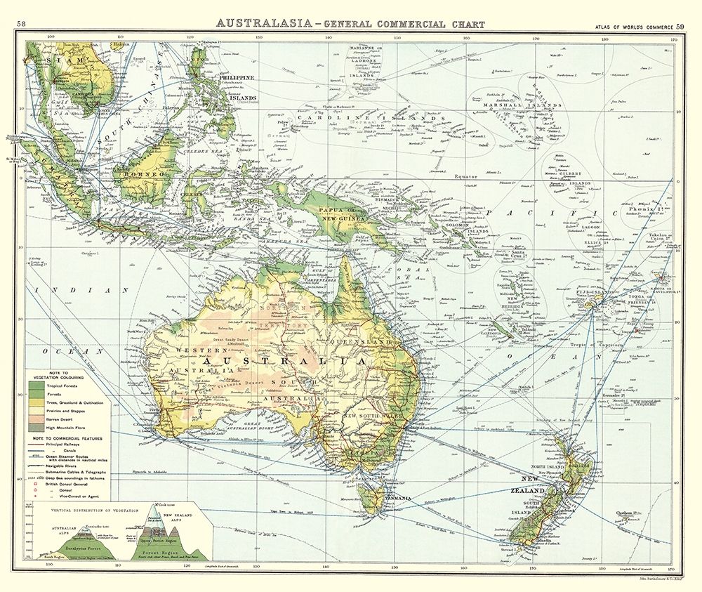 Australia General Commercial Chart - Newnes 1907