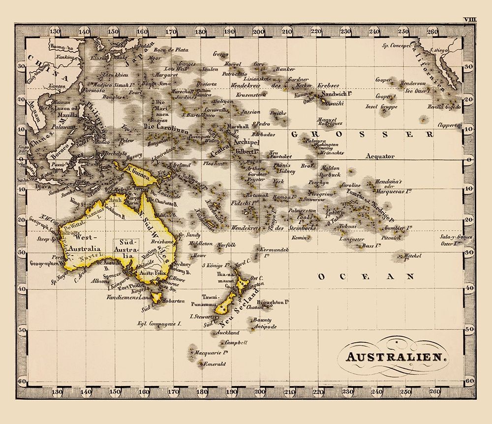 Australia Oceania - Stieler 1852