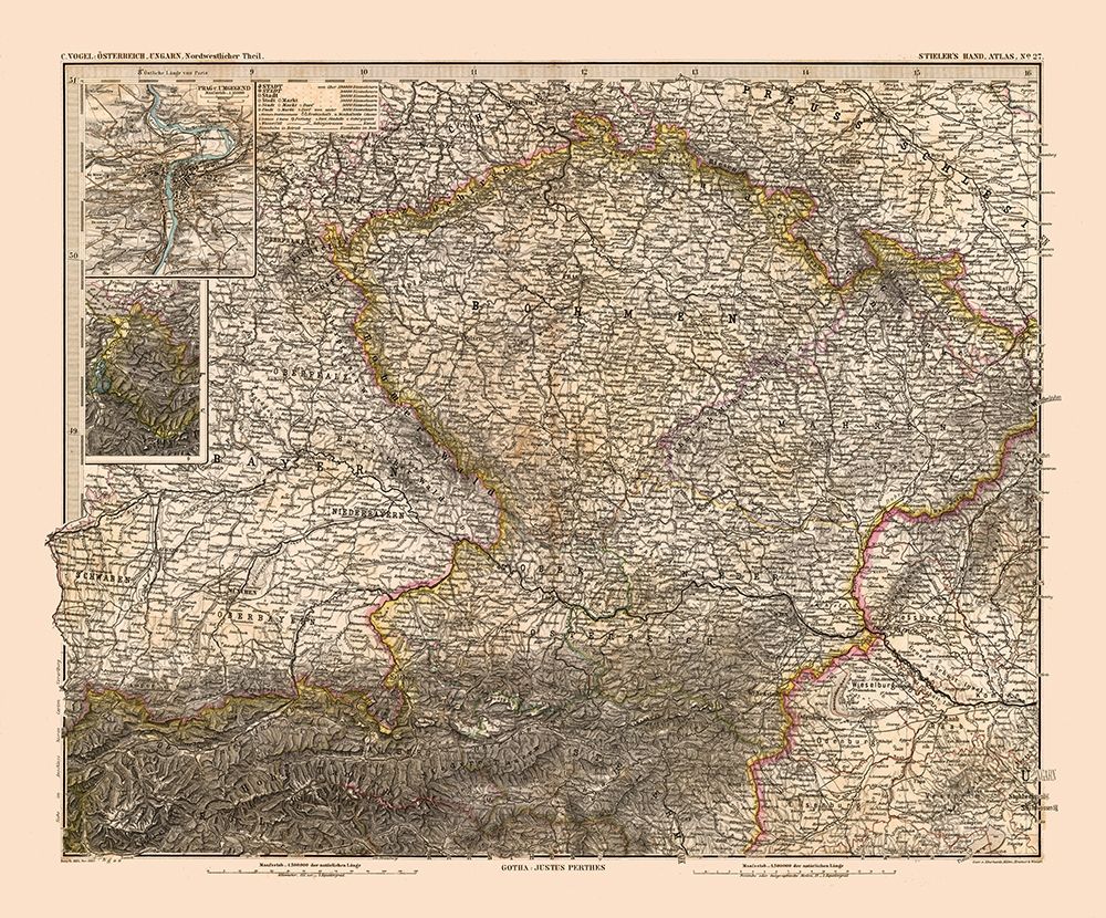 North West Austria Hungary - Stieler  1885