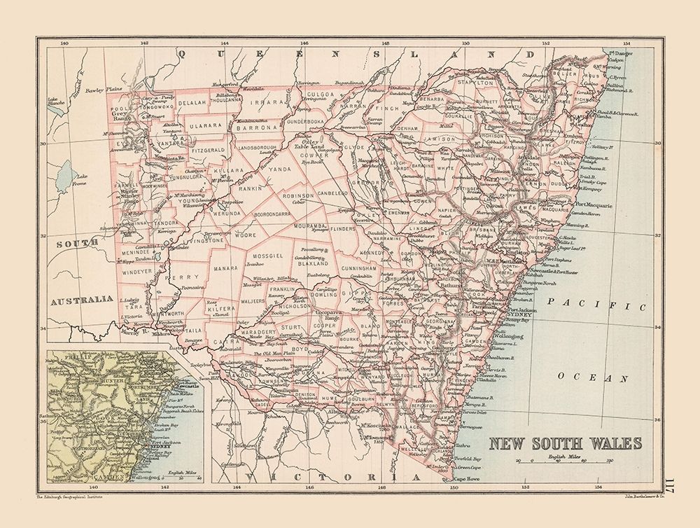 New South Wales Australia - Bartholomew 1892