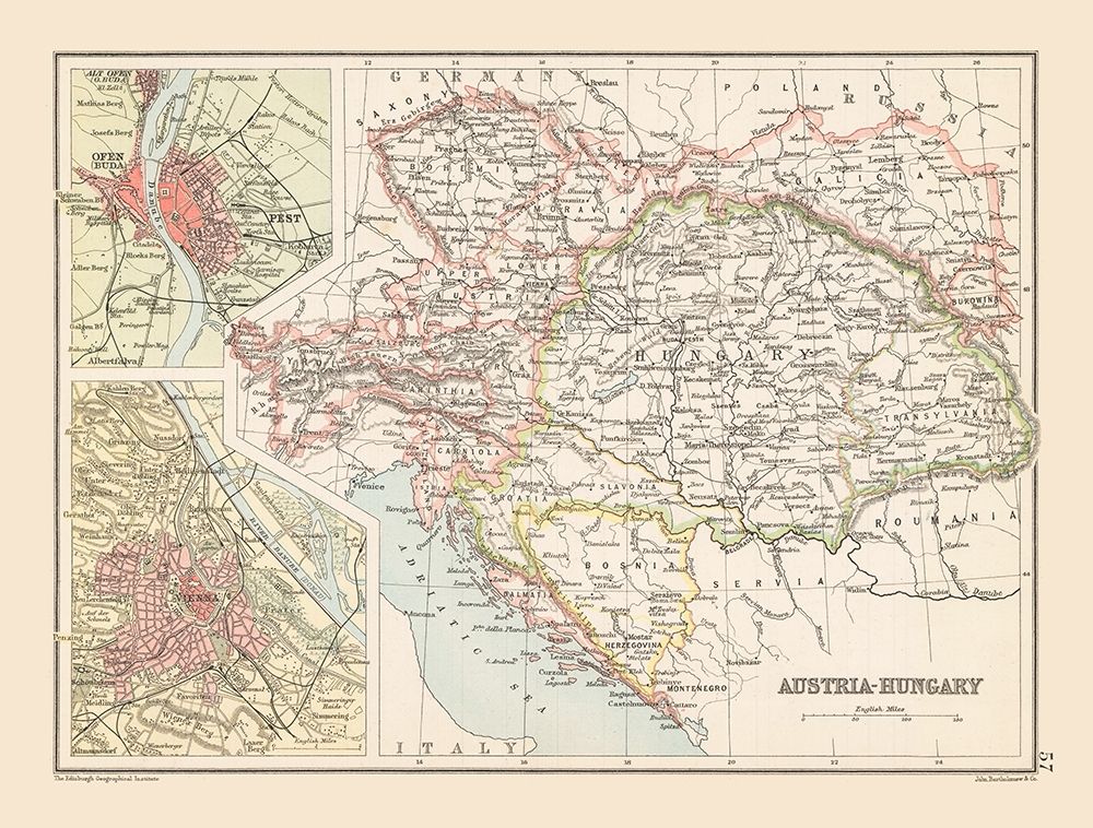 Austria Hungary - Bartholomew 1892