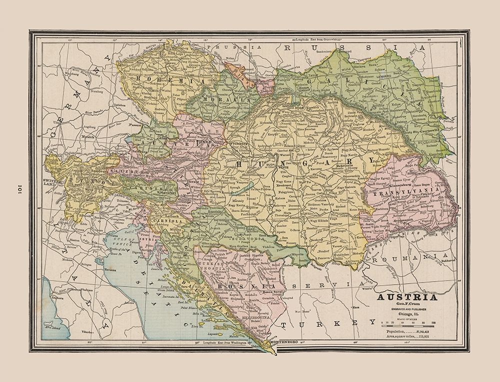 Austria - Cram 1888