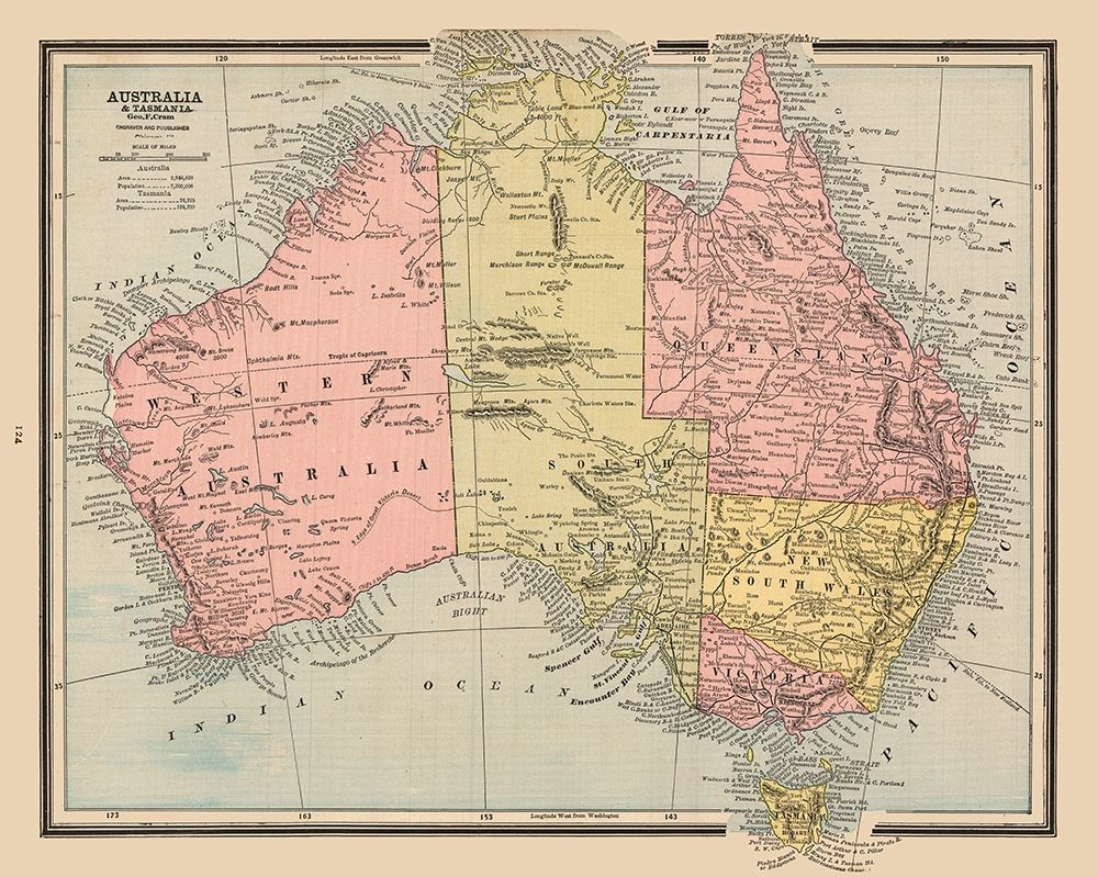 Tasmania Australia - Cram 1888
