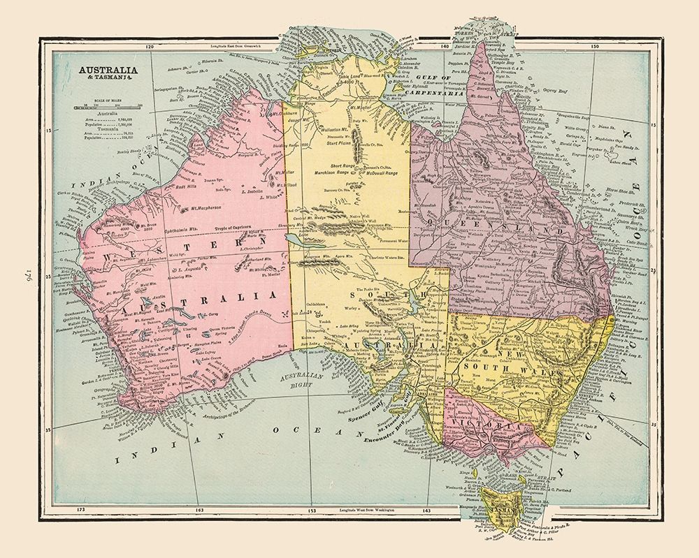 Australia Tasmania - Cram 1892