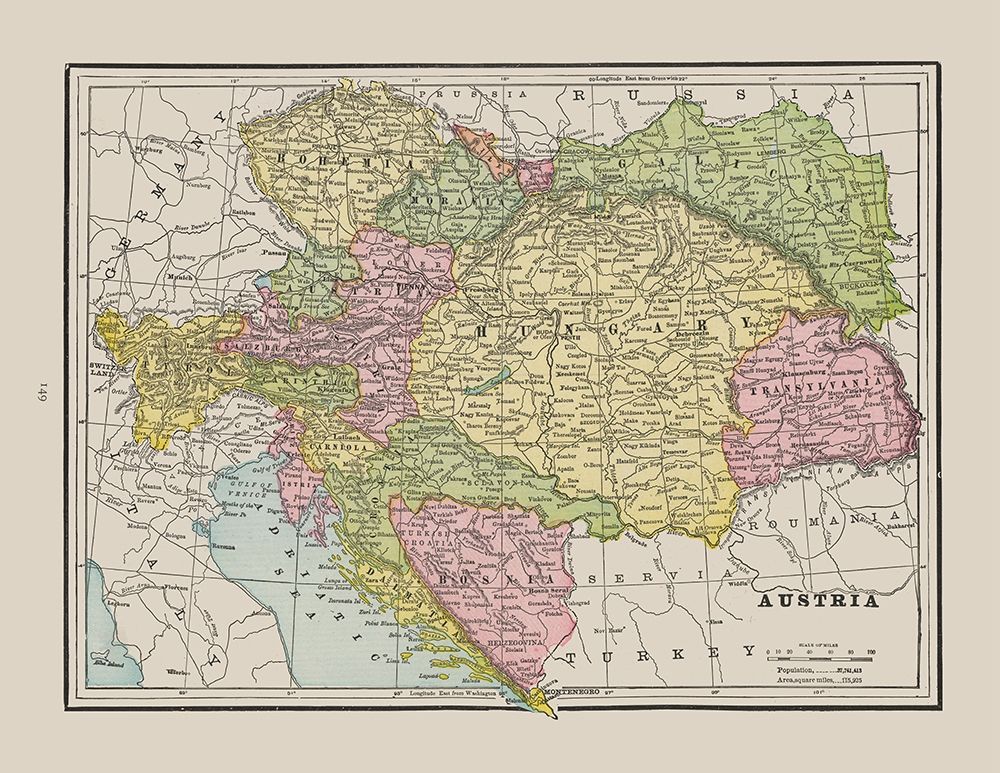 Austria - Cram 1892