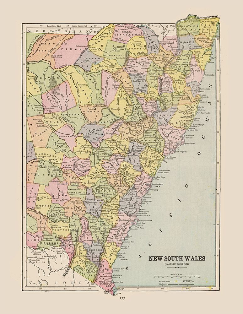 New South Wales Australia - Cram 1892