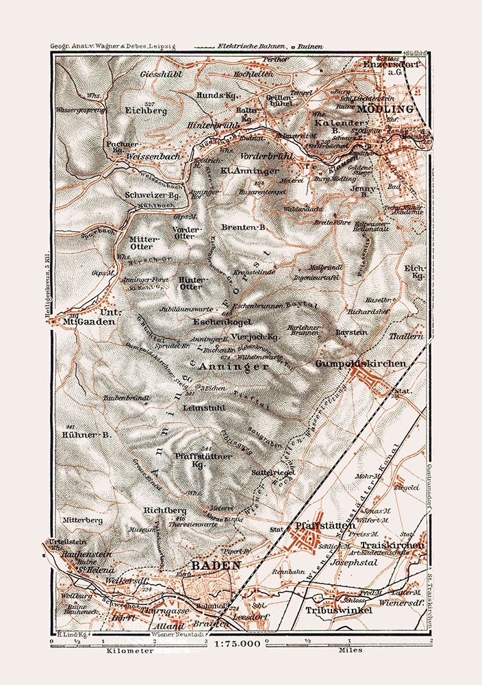 Baden Modling Region Austria - Baedeker 1910