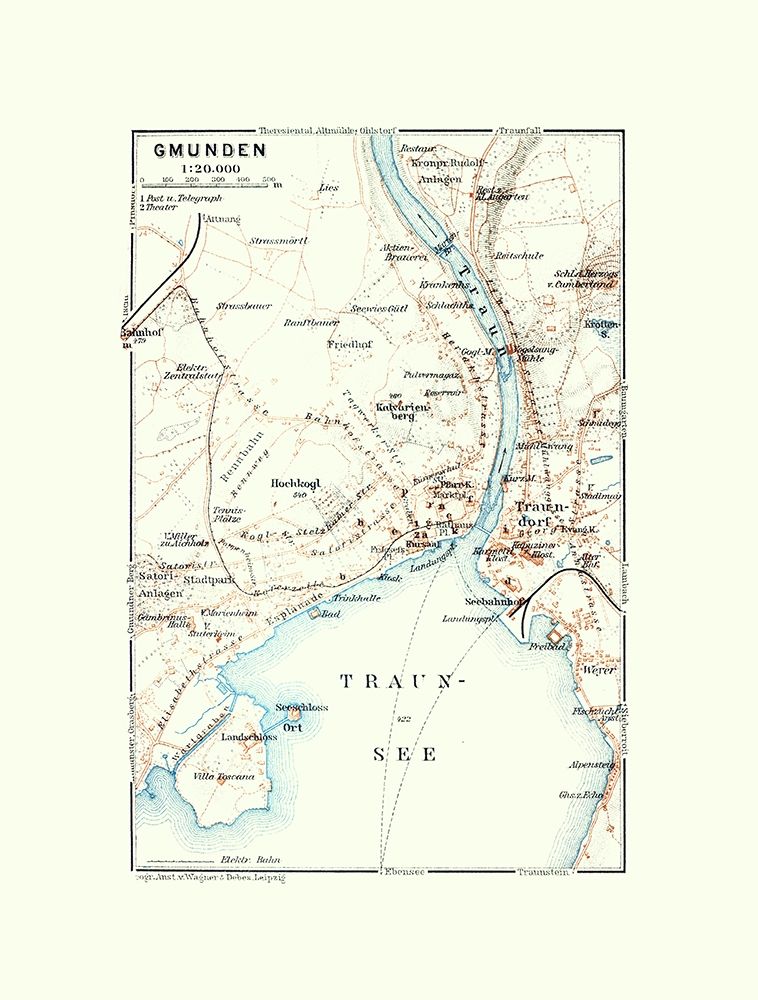 Gmunden Austria - Baedeker 1910