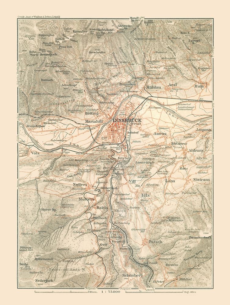 Innsbruck Region Austria - Baedeker 1910