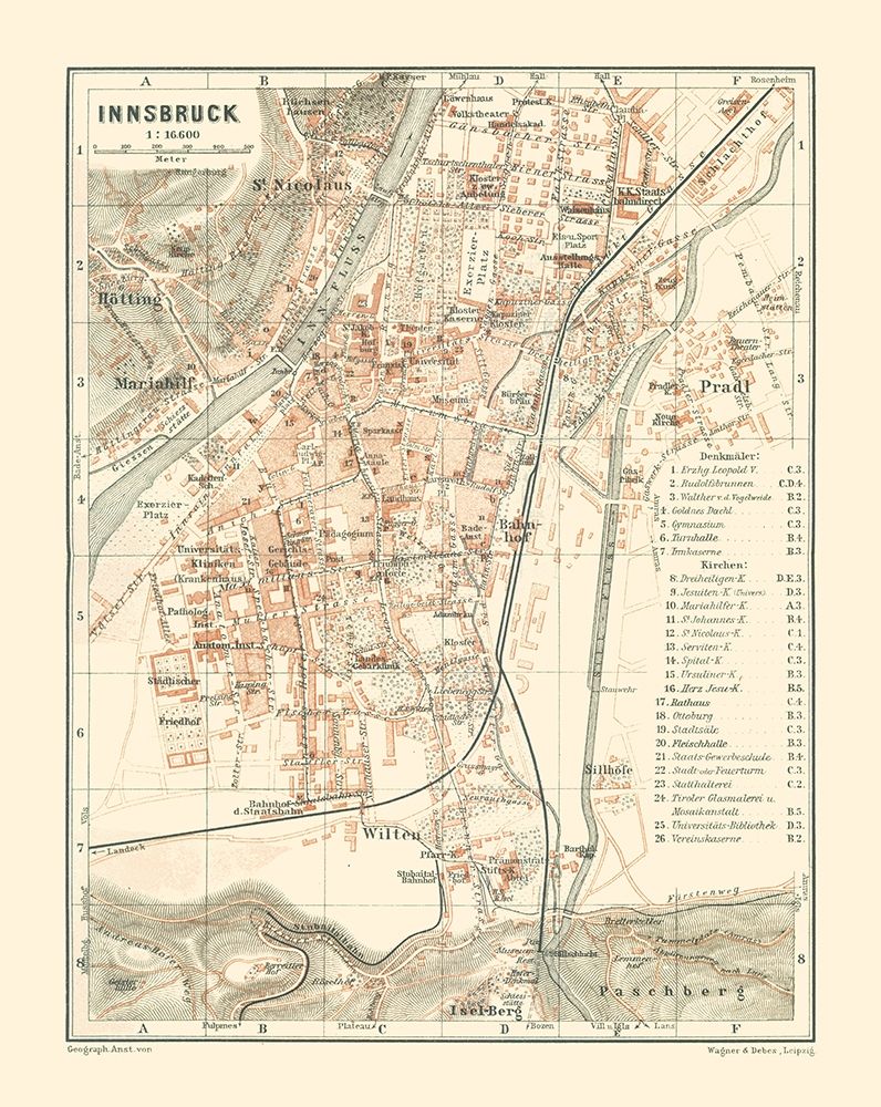 Innsbruck Austria - Baedeker 1910