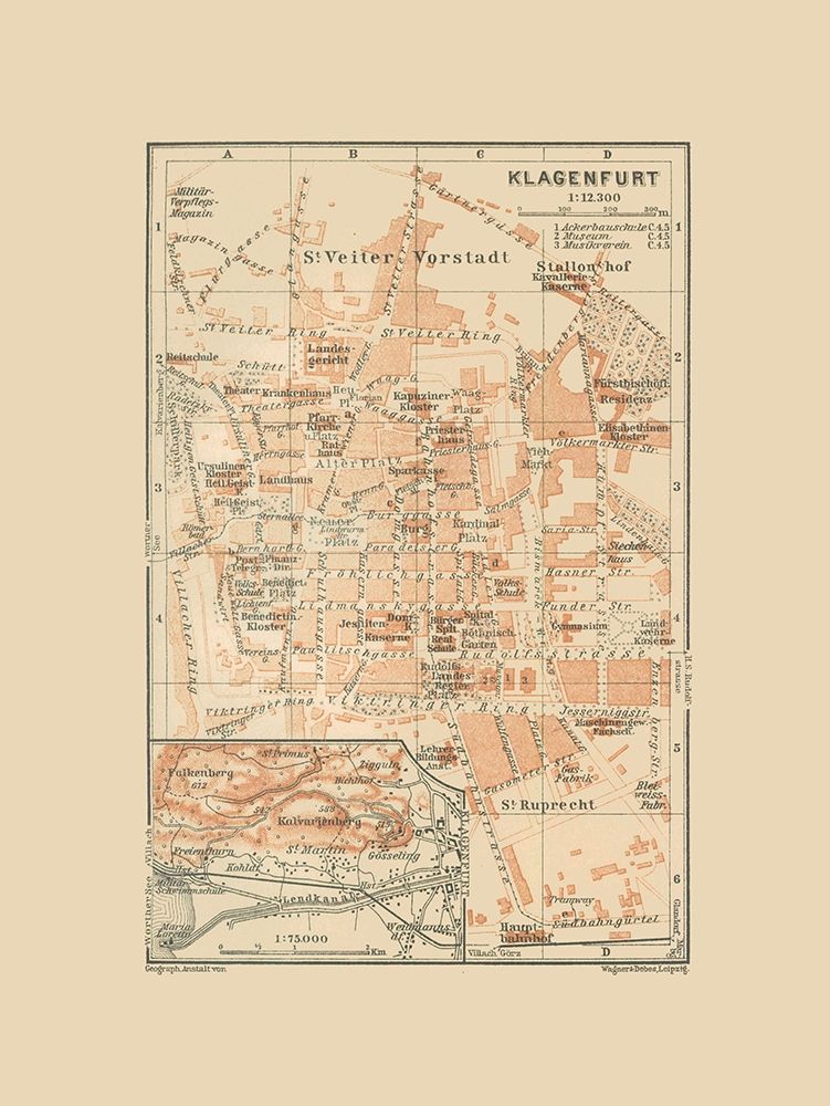 Klagenfurt Austria - Baedeker 1910