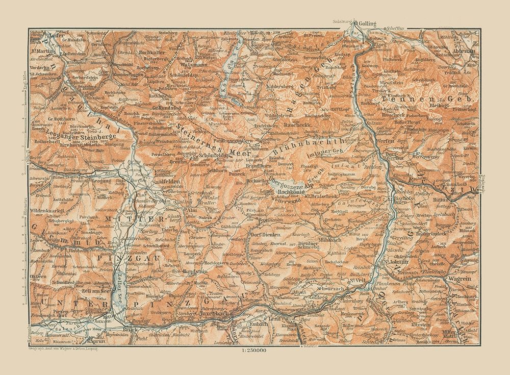 Mitter Pinzgau Region Austria - Baedeker 1910