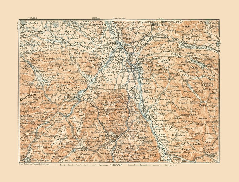Salzburg Region Austria - Baedeker 1910
