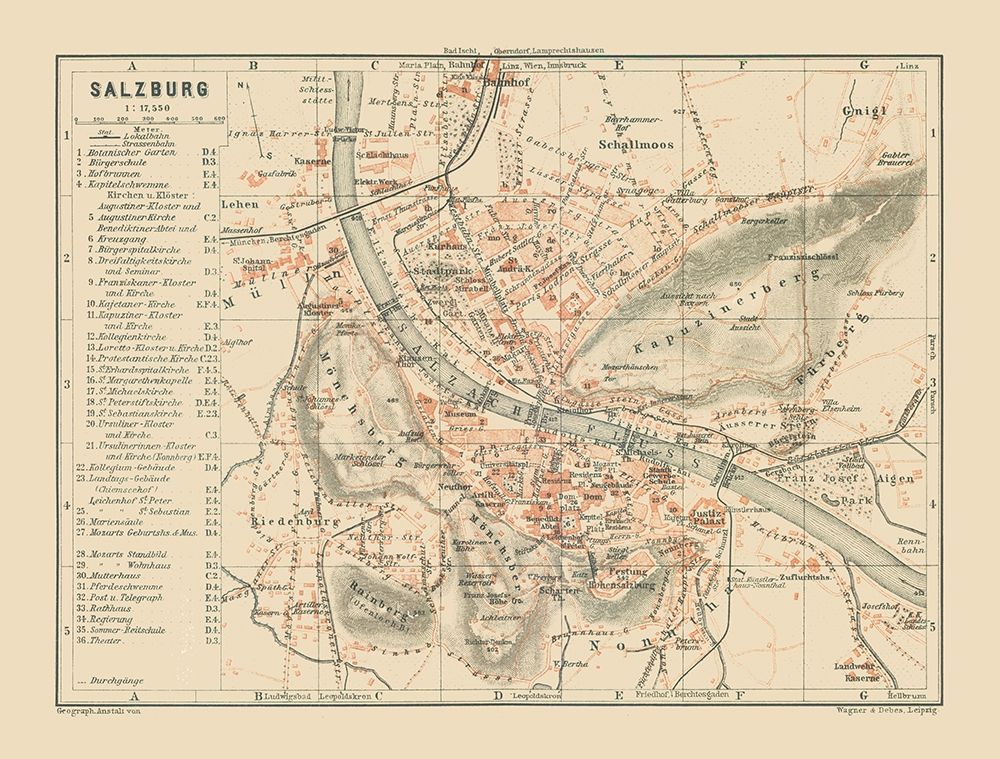 Salzburg Austria - Baedeker 1910